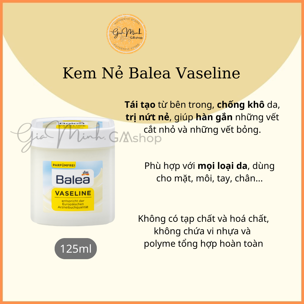 KEM NẺ VASELINE BALEA- Hàng nội địa Đức