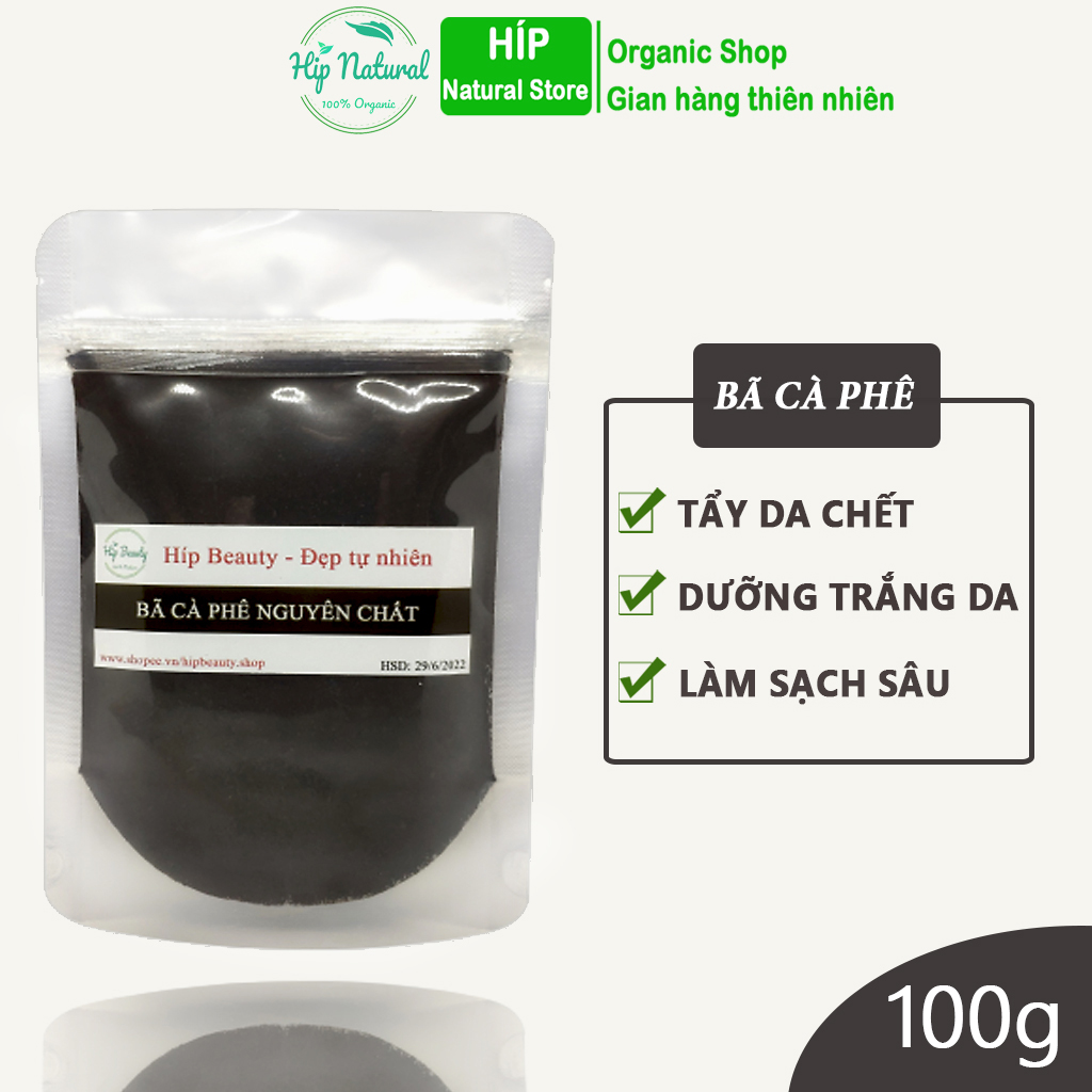 Bã cà phê tẩy da chết, bã cà phê chăm sóc da toàn thân 100g