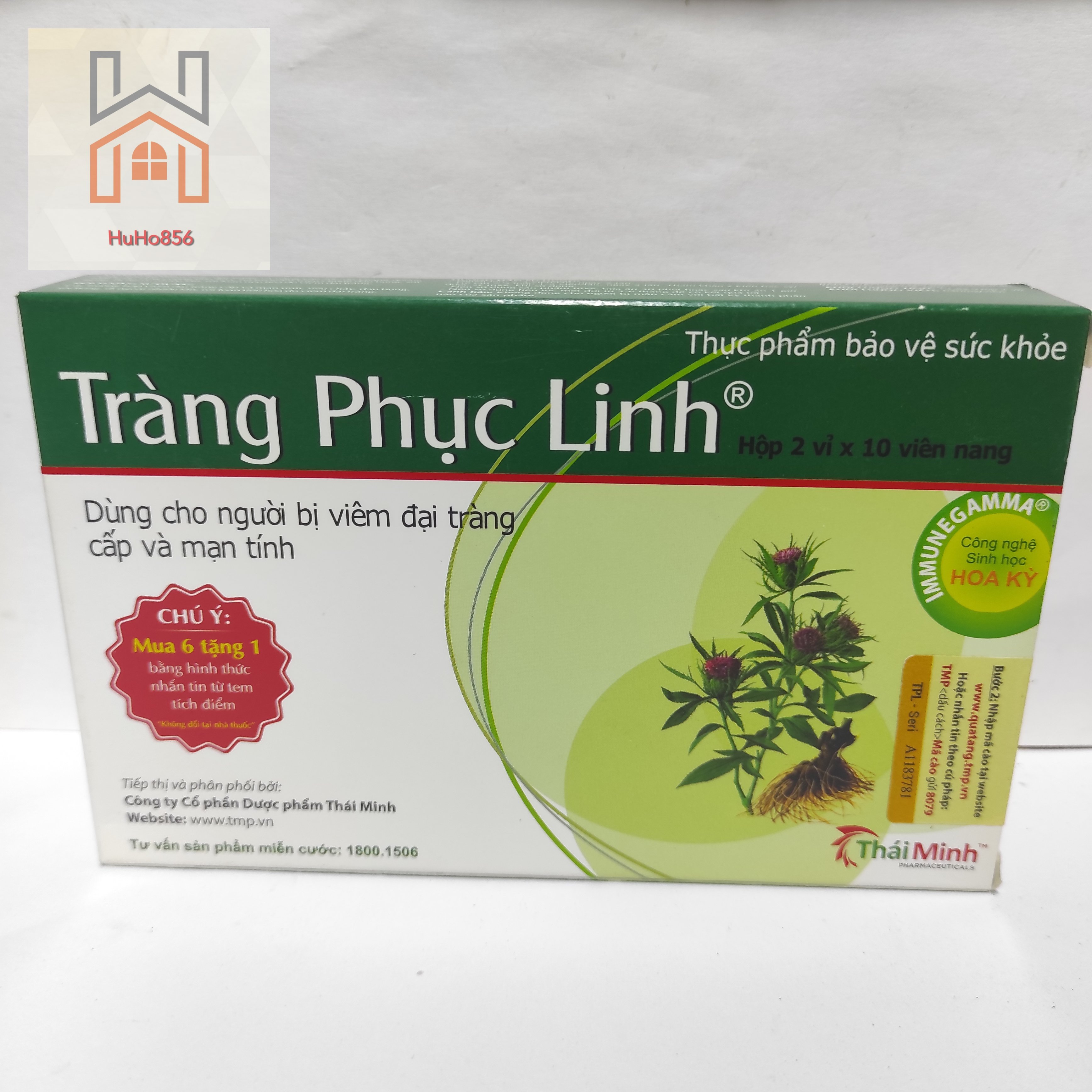 Tràng phục linh - hỗ trợ viêm đại tràng cấp và mạn tính - hộp 20 viên