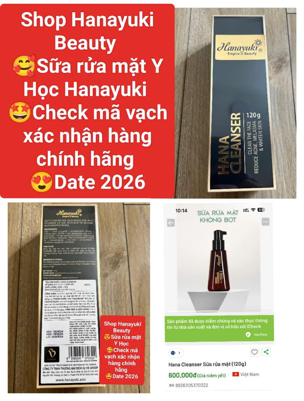 [Chính hãng Hanayuki, Date 2027] Sữa Rửa Mặt Y Học Hanayuki Hana Cleanser