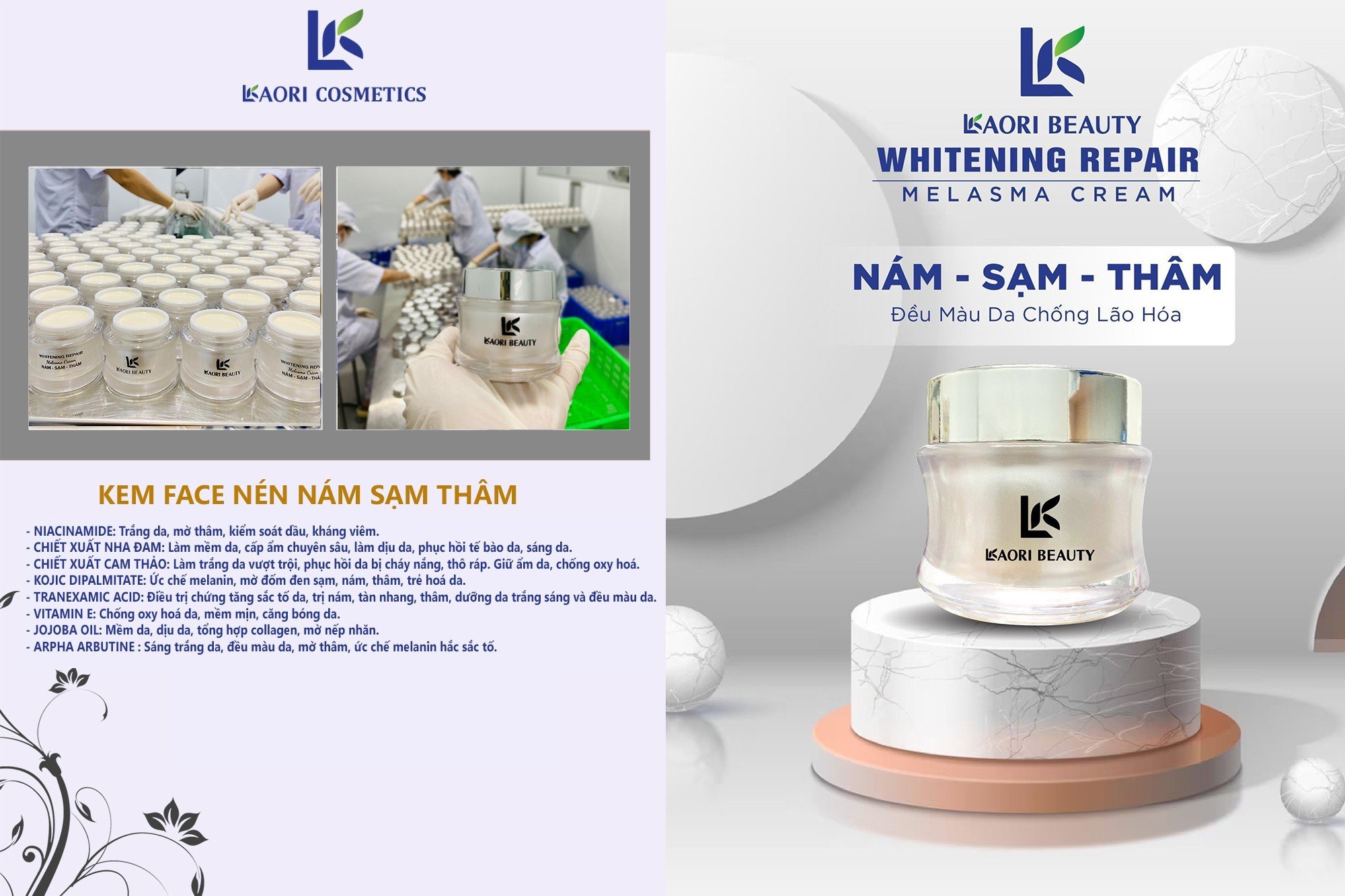 Lkaori night face cream (anti aging skin)