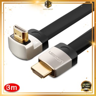 Cáp HDMI 1 đầu bẻ góc 90 độ Ugreen 10280 dài 3m - Cáp HDMI 1.4 chính hãng thumbnail