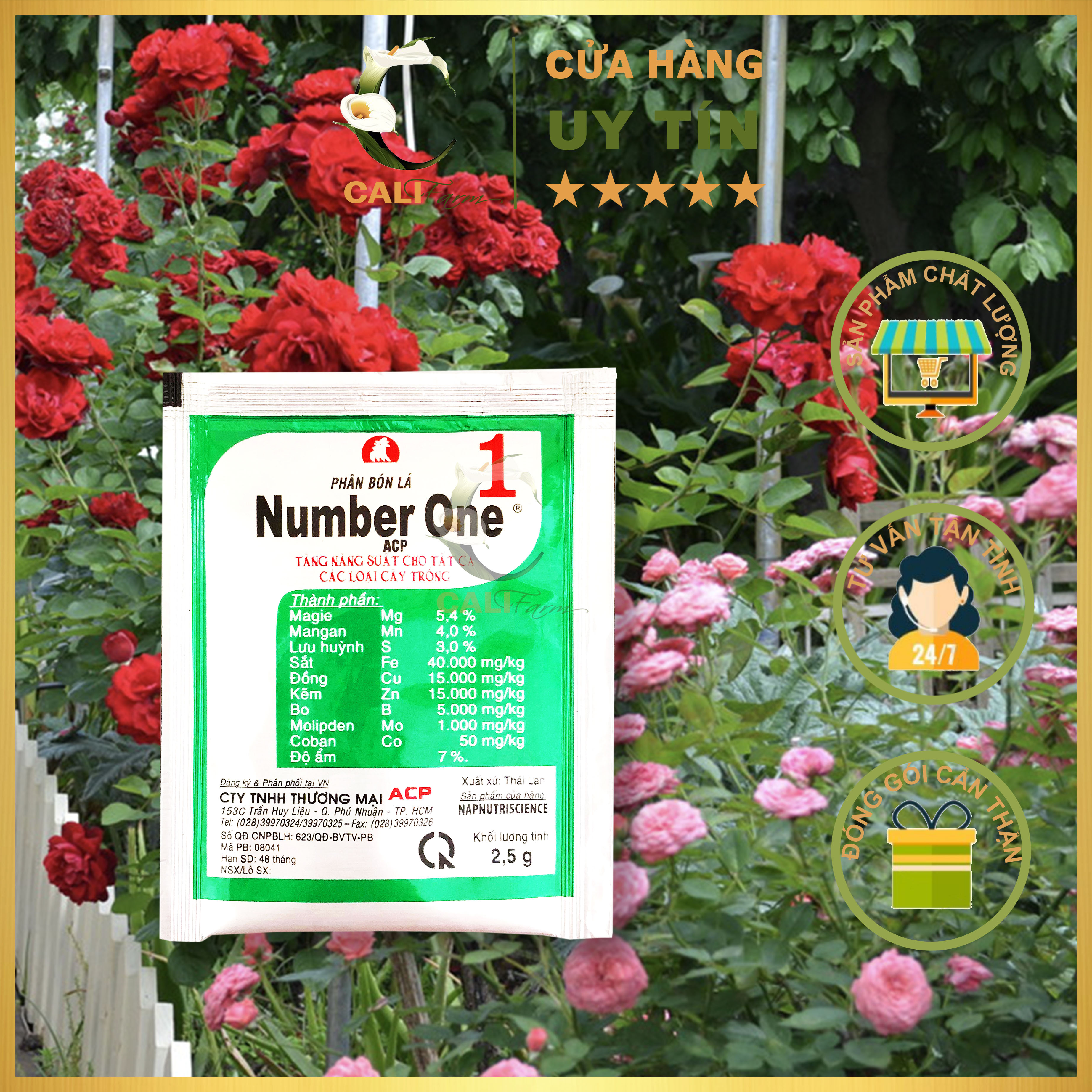 Phân bón lá Number One 2,5gr phun ( hoa cúc, lan, hồng, cẩm tú cầu...)