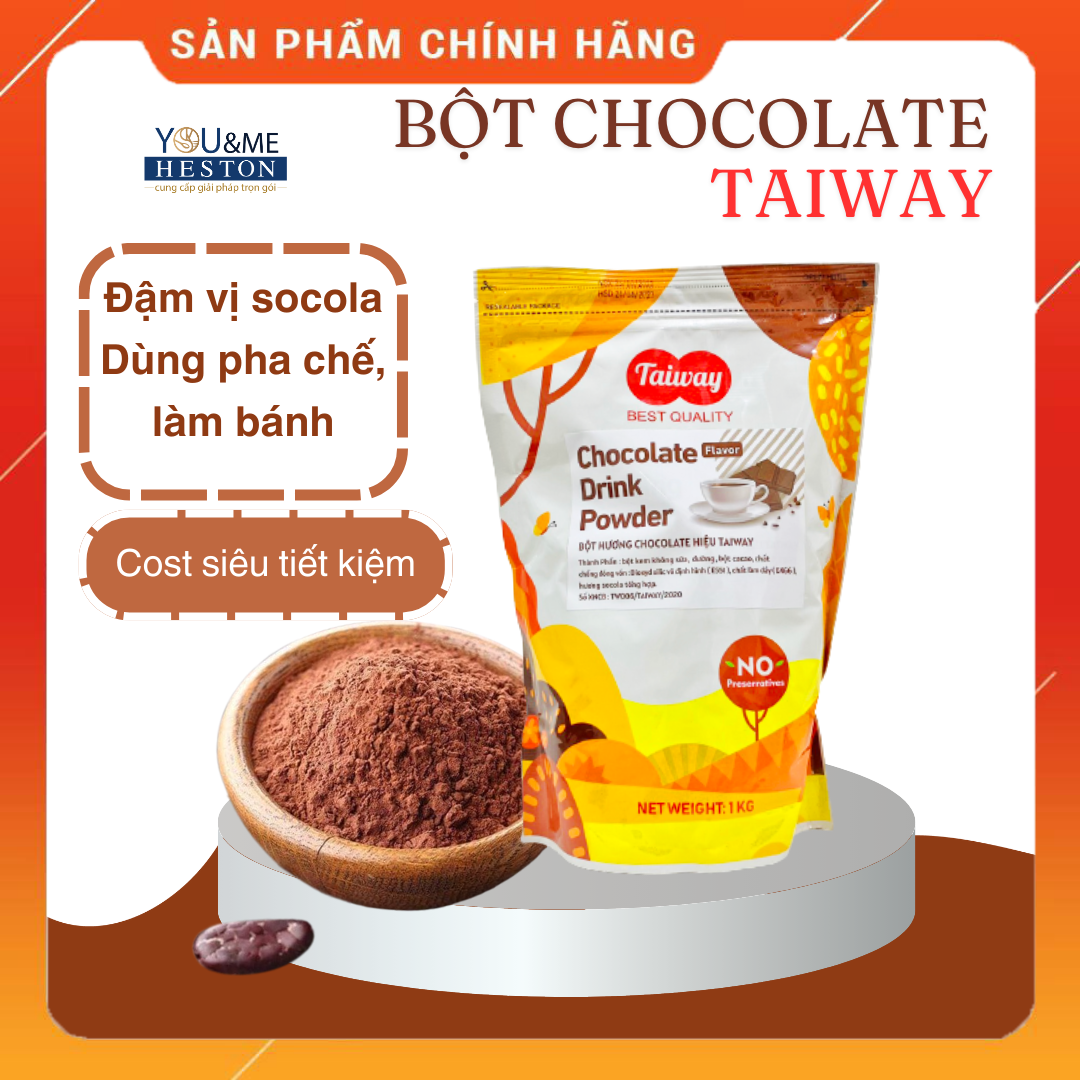 Bột chocolate hiệu Taiway Việt Nam 1kg (bột sữa socola)