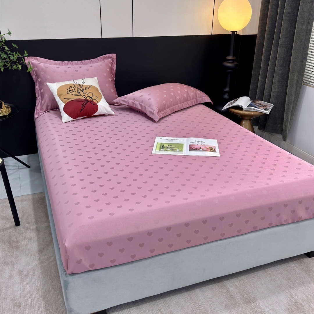 SET 3 MÓN VỎ GA GỐI PHI LỤA TIM SIÊU XINH FULL MÀU