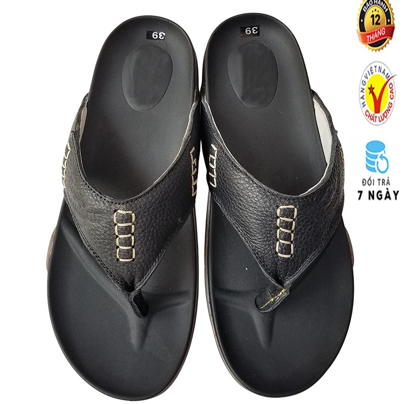 Dép Kẹp Nam Da Bò, Dép Xỏ Ngón Da Bò Thật Đế DocTor Cao Cấp HKT Shop DN558