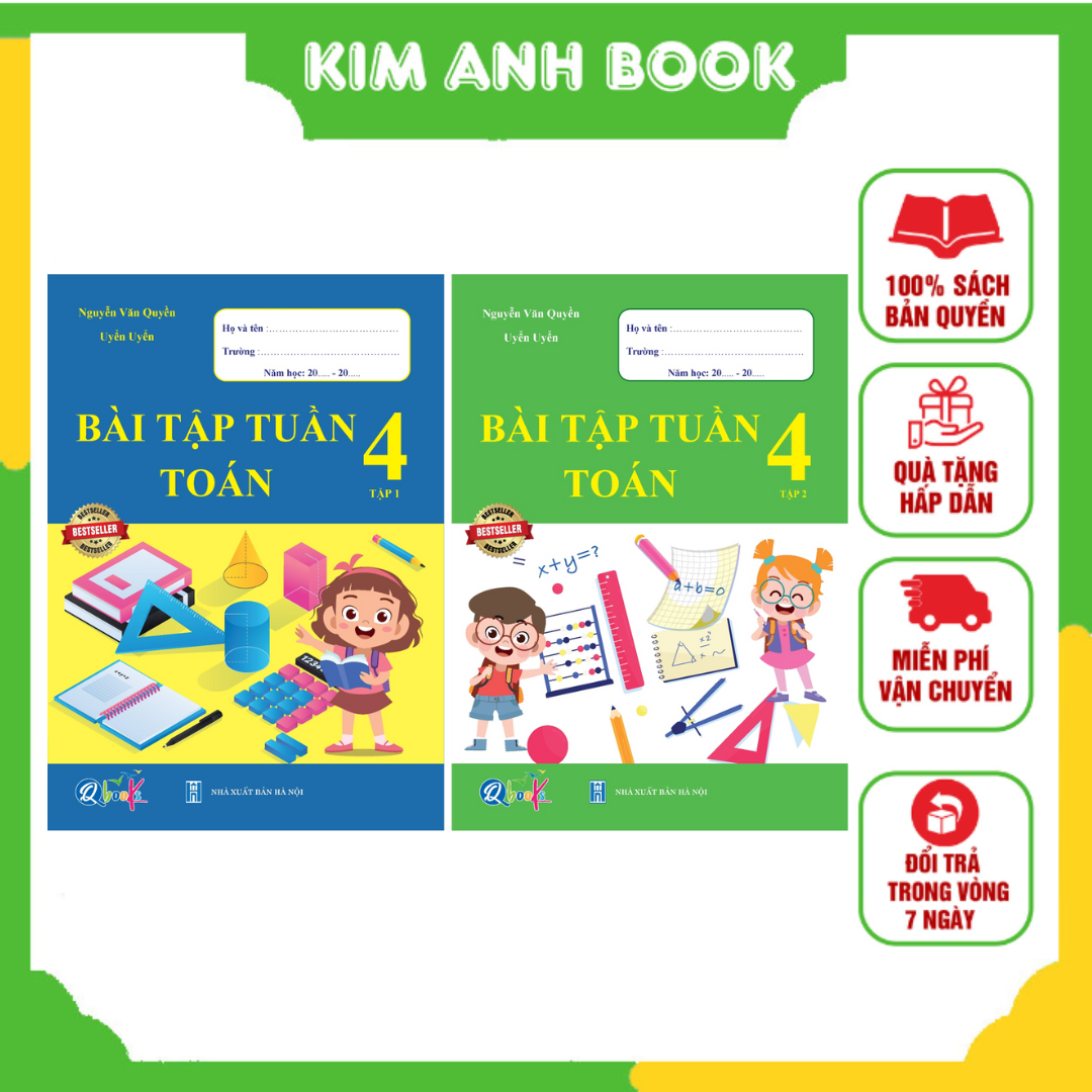 Combo Sách - Bài Tập Tuần Toán 4 Tập 1 + 2