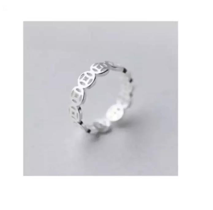 Nhẫn Kim Tiền Free size Bạc 925
