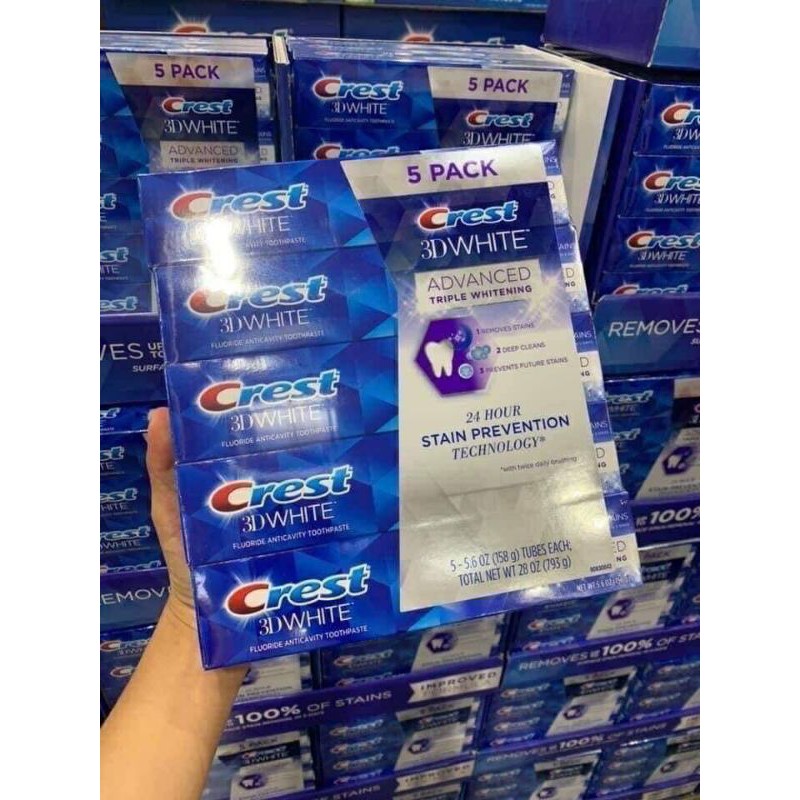 KEM ĐÁNH RĂNG CREST 3D WHITE 158GR CHUẨN MỸ