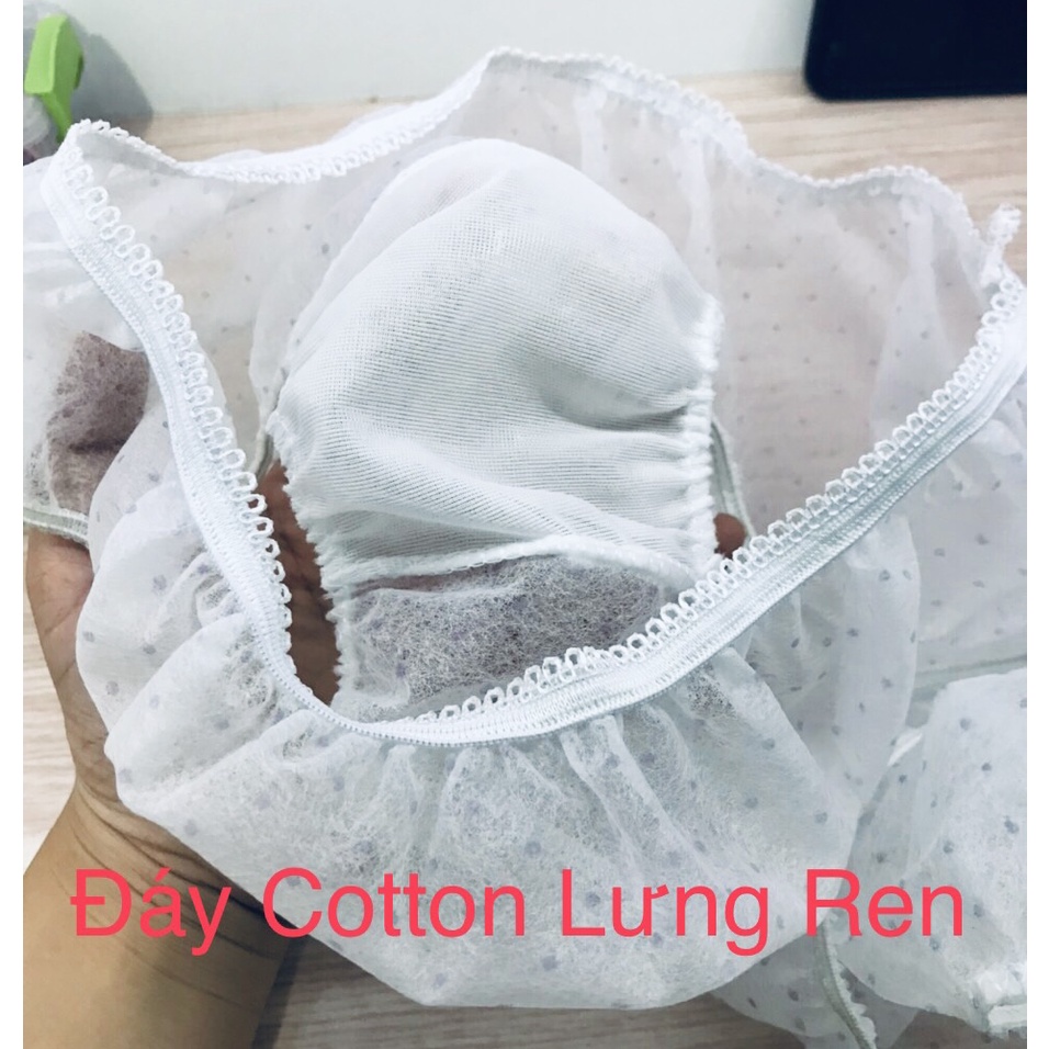 Combo 10 Gói Quần Lót Giấy Happy Days Xanh 1 gói 5 chiếc (MSP: Đáy Liền - 1lớp đáy, Đáy Cotton - 2lớp đáy, Lưng Ren - 2lớp đáy)