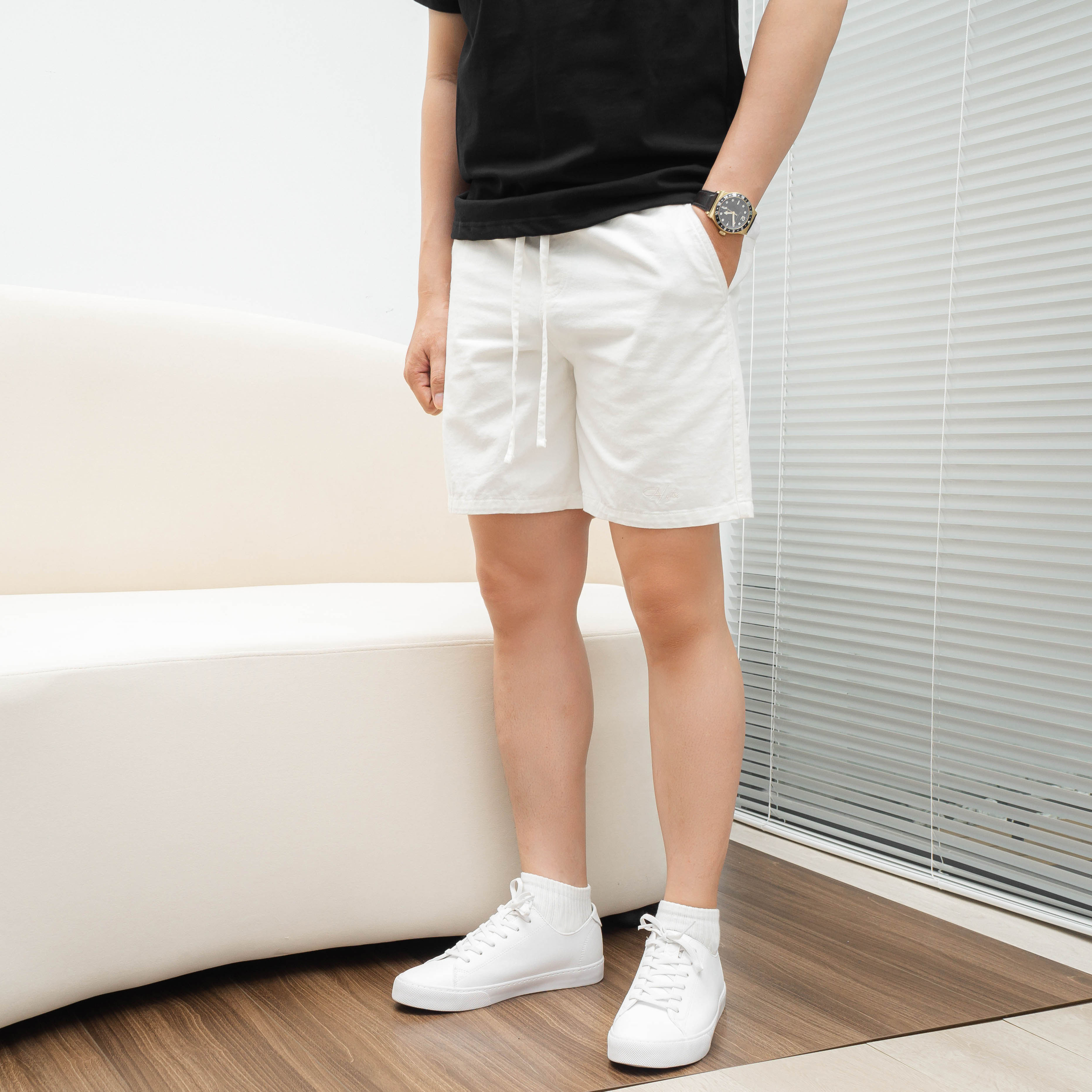 Quần short kaki nam HAFOS co giãn mềm mịn