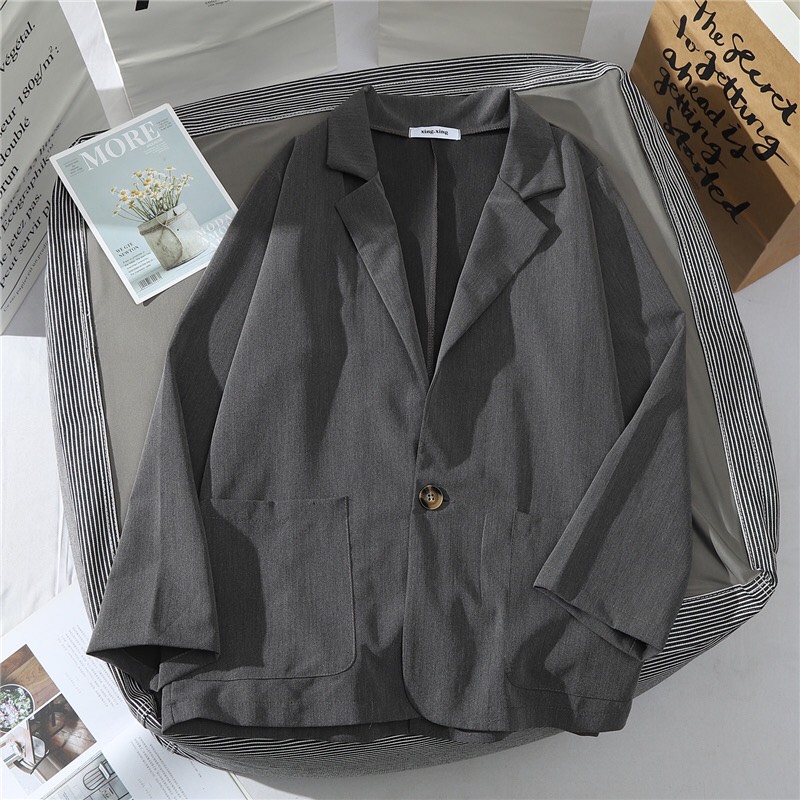 Áo blazer nữ trơn mỏng phù hợp Xuân Hè