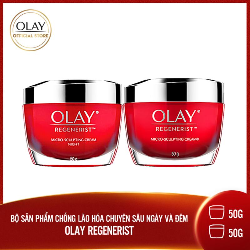 Bộ 2 kem dưỡng Tái Tạo Da Lão Hóa Ngày và Đêm Olay Regenerist Micro Sculpting Cream