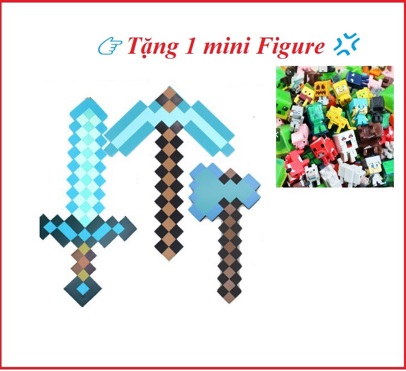 [HCM]Combo rìu kiếm cúp Mine craft kim cương