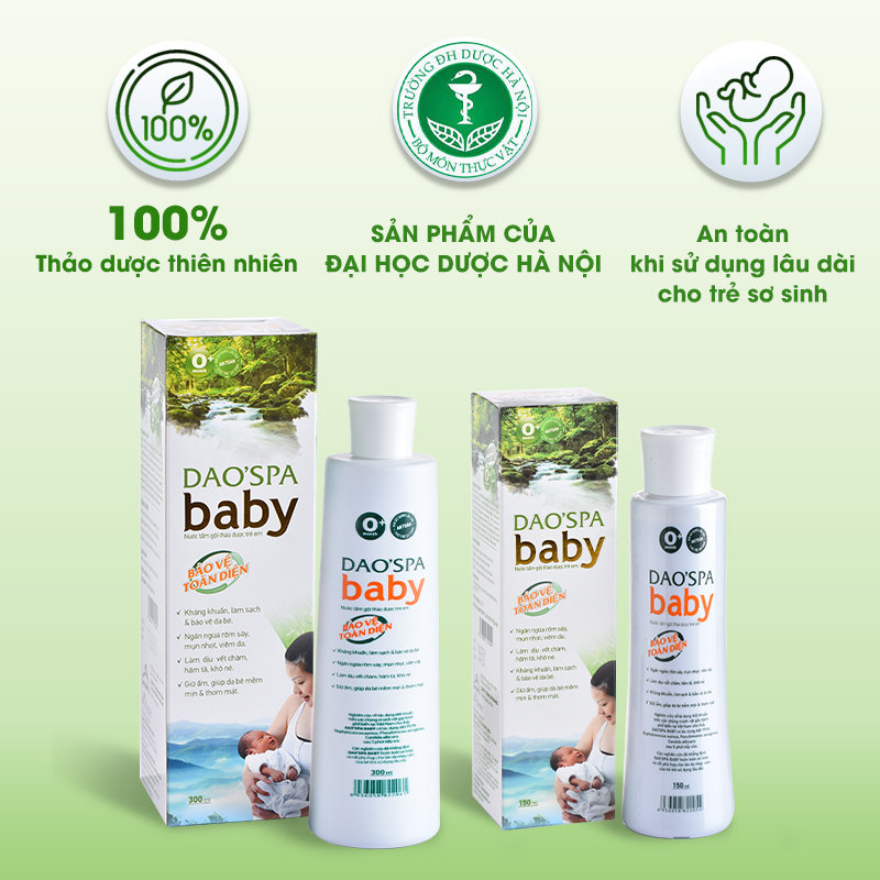 Nước tắm bé thảo dược Dao'Spa Baby - Chai 150ml