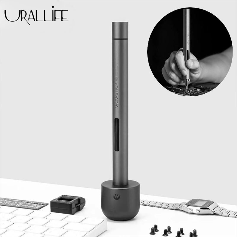 Urallife Xiaomi Ecological Chain Wowstick Portable Rechargeable Electric Screwdriver Set 1f+ Version All Aluminum Body Comfortable Grip 56pcs S2 Batch Heads Dual Power Modes Screw Driver 3LED Working Lights With Magnetic Storage Box