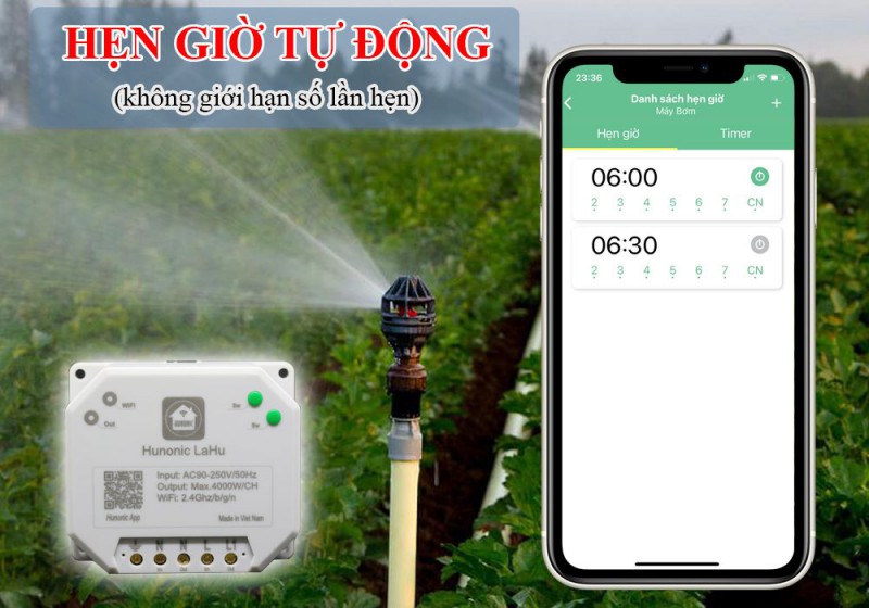 Công Tắc Hunonic LaHu 2 kênh ( 500W/ Kênh)