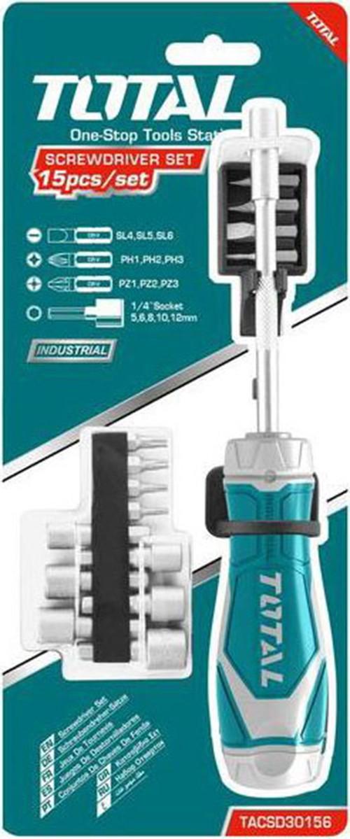 Bộ mũi vít đa năng Total TACSD30156 (15 chi tiết)