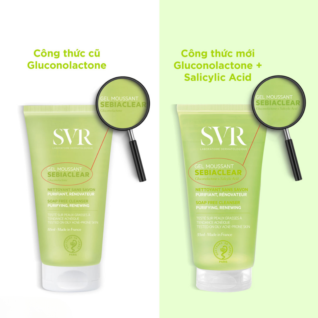 Gel rửa mặt SVR Sebiaclear Gel Mousant không chứa xà phòng, làm sạch & loại bỏ tế bào da chết