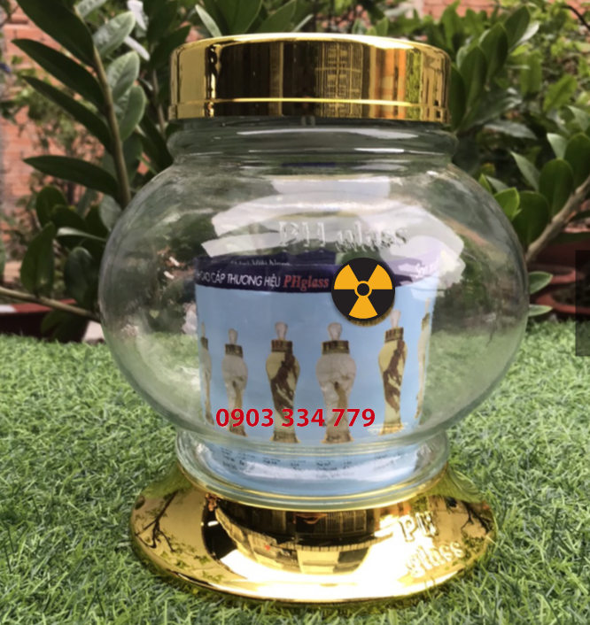 Bình Ngâm rươu sâm thủy tinh 0.9 lít