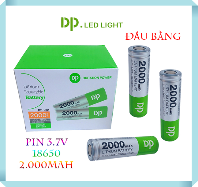 Pin Sạc DP-LI01 2000 MAH 18650 3.7V Đầu Bằng