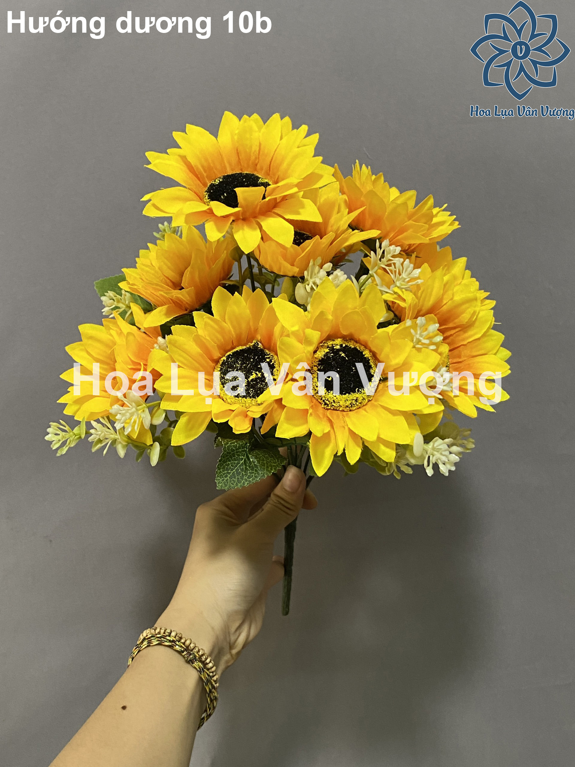 Hoa lụa để bàn 🌺freeship🌺 hoa hướng dương cành 9 bông to