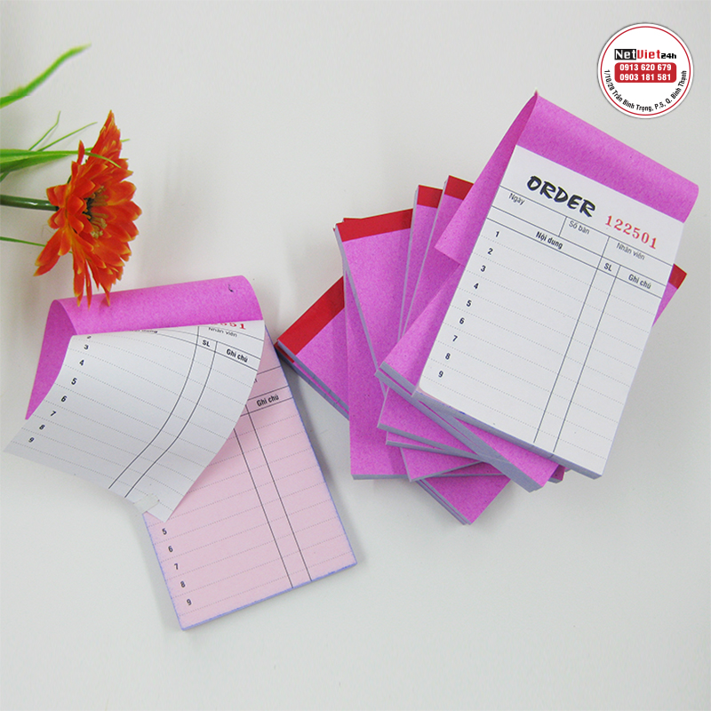 [HCM][Giá Xưởng In] Phiếu Order 2 Liên Phiếu Đặt Món Phiếu Order Đồ Ăn (1 Xấp = 10 Cuốn)
