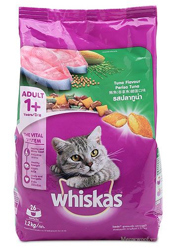 Thức Ăn Cho Mèo Whiskas Adult (1.2kg) ( vị Cá Ngừ, Cá Thu, Cá Biển)