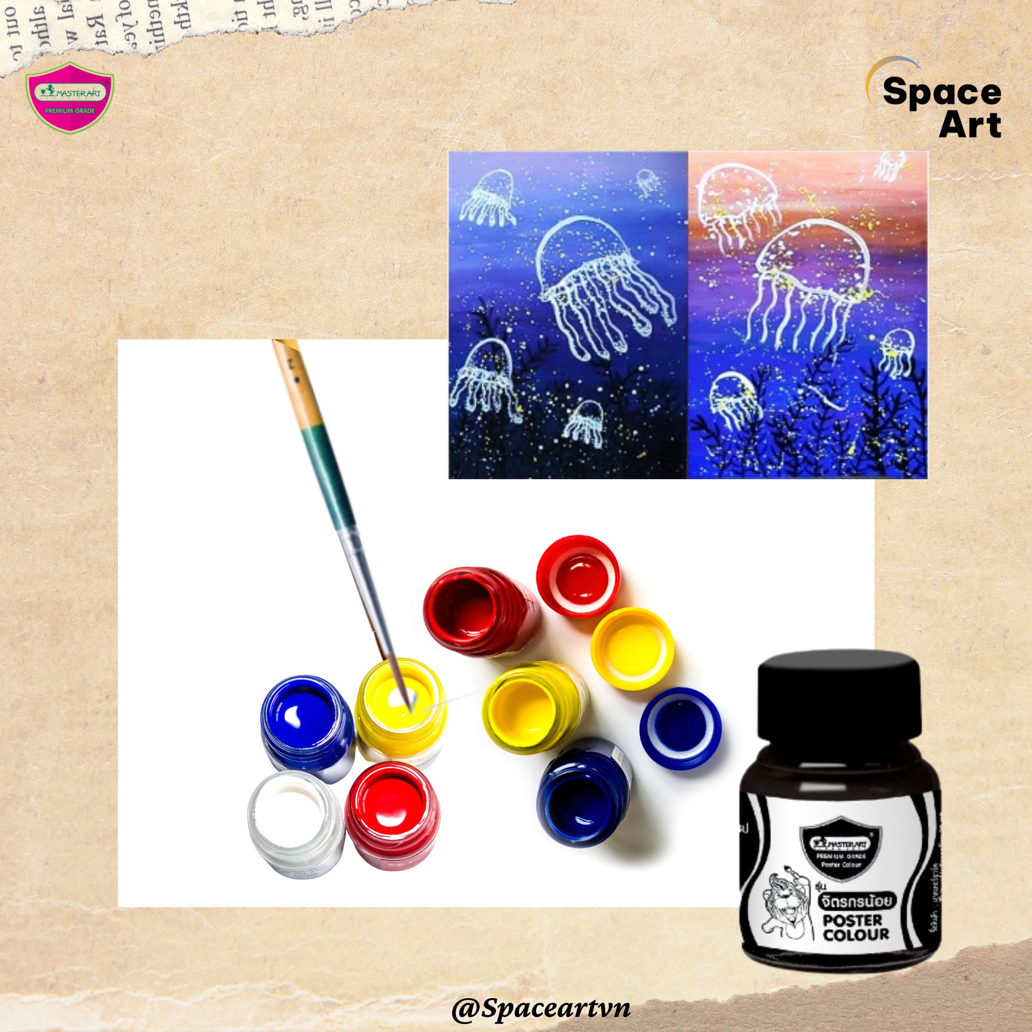Màu Poster Colour 20ml Master Art (Hủ Thủy Tinh)