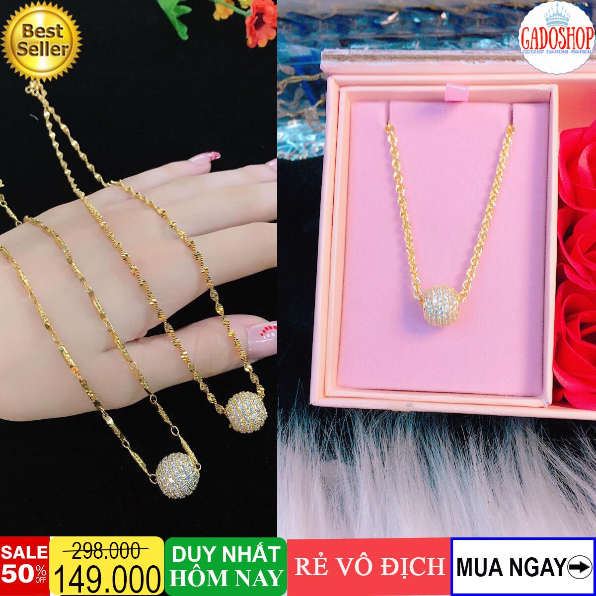 [HCM][ GIÁ SỐC ] Dây chuyền vàng nữ 18k dây chuyền mặt bi châu tròn mạ vàng khảm đá pha lê cao cấp sáng lấp lánh thiết kế siêu thời trang dễ thương Trang sức Gami VD14091918 - đeo làm công sở cực sang chảnh và quý phái