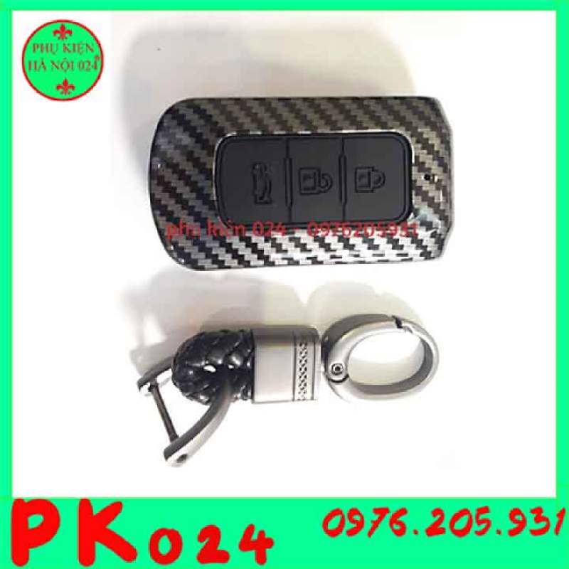 Ốp Chìa Khóa Ô Tô Cacbon, Kèm Móc Treo Inox Cho Xe - Xpander, Outlander, Attrage