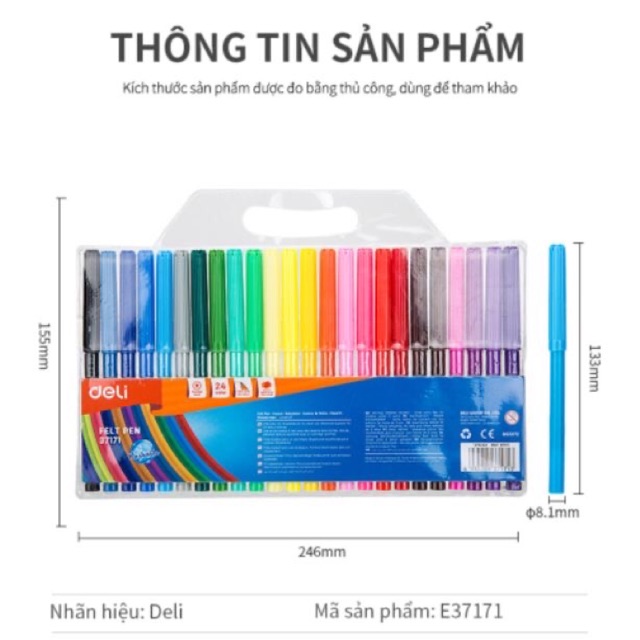 Bút dạ màu deli 37171 24 màu