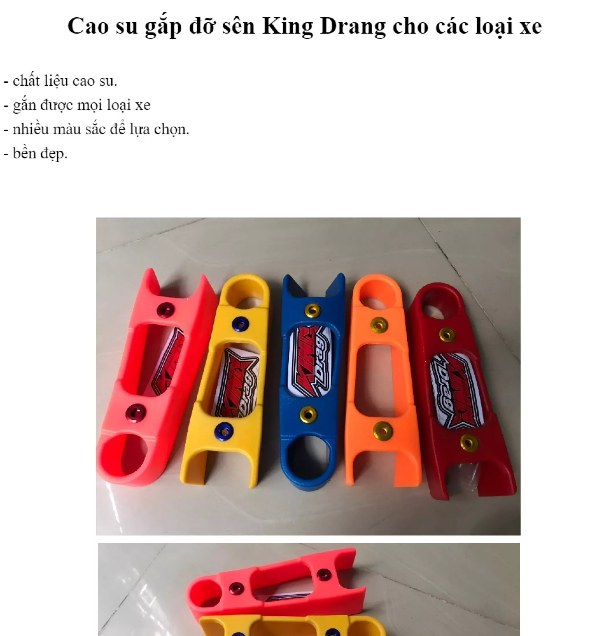 Cao su gắp đỡ sên KING DRAG cho các loại xe loại ngắn như hình