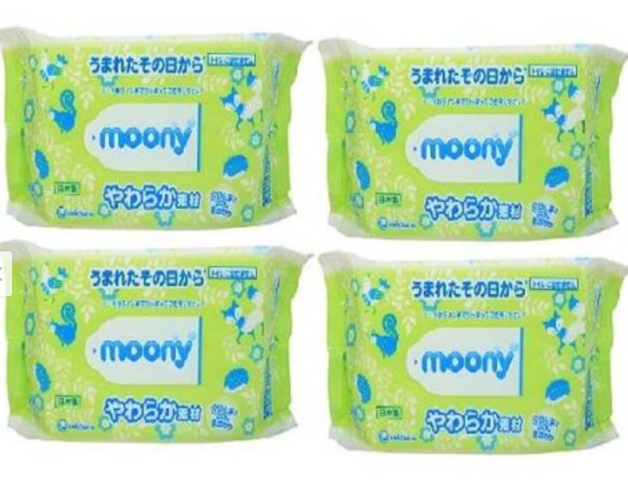 [HCM]Khăn giấy ướt Moony nhập Nhật bản - gói 80 tờ