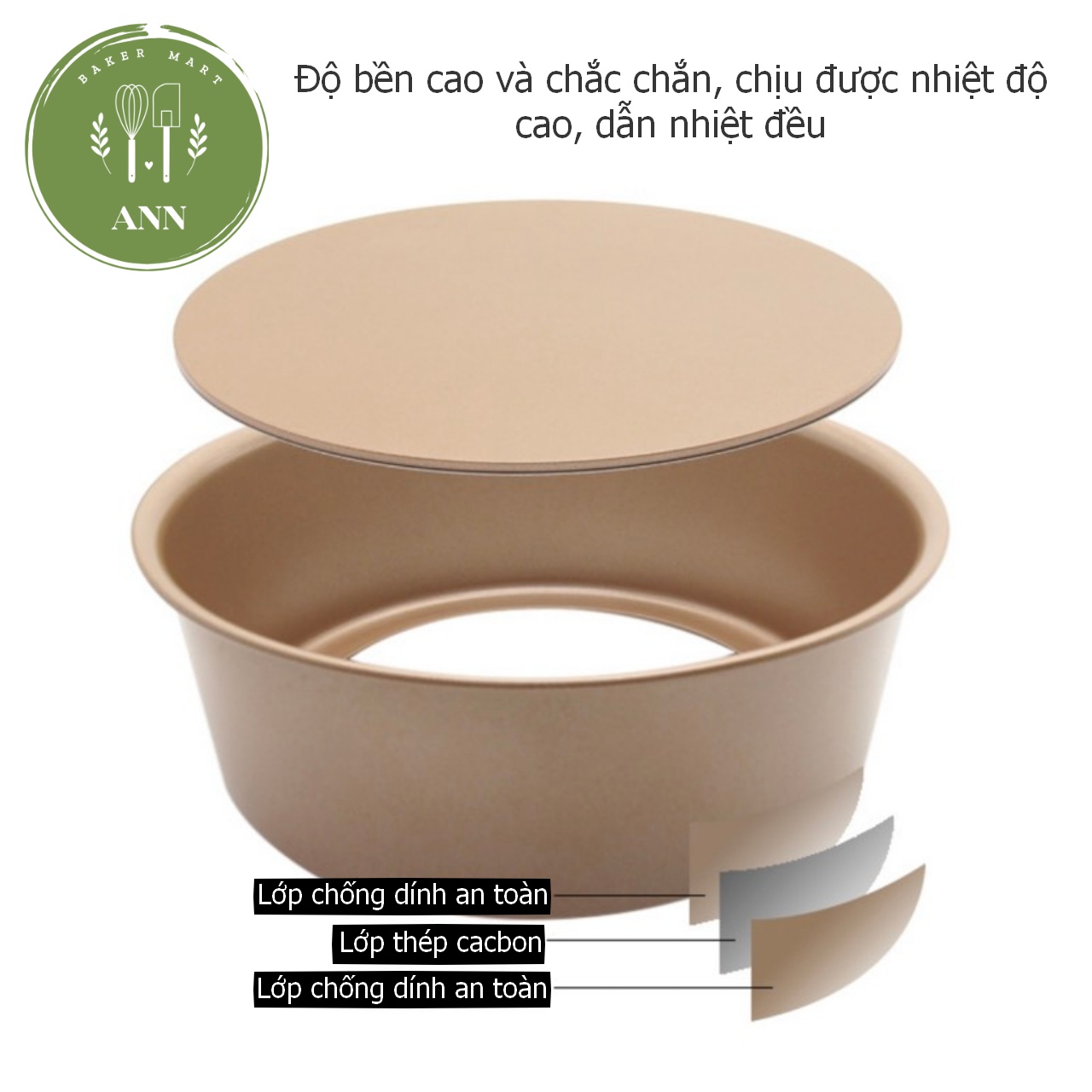KHUÔN TRÒN ĐẾ RỜI CHỐNG DÍNH _ VÀNG