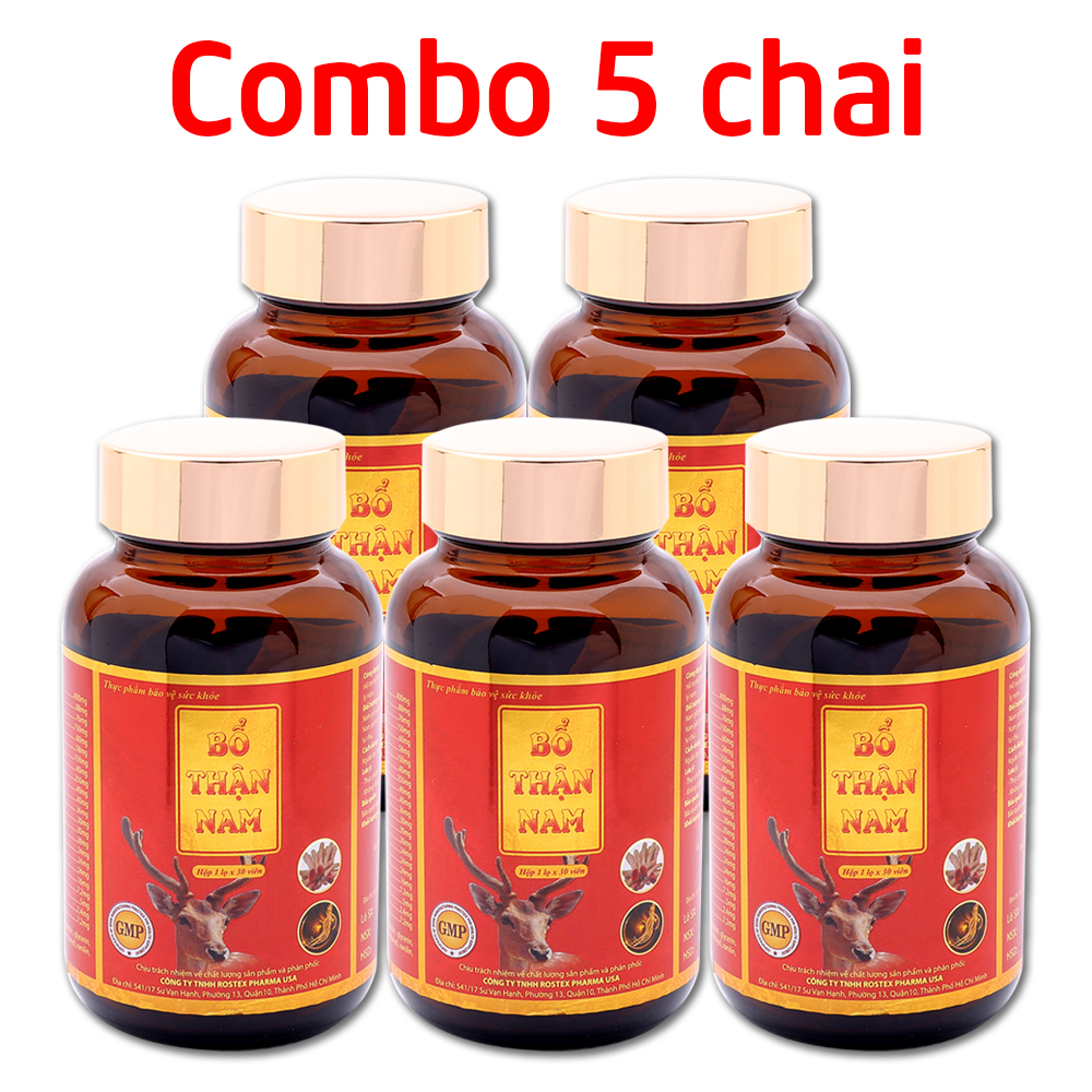 Combo 5 hộp Viên uống tăng cường sinh lý nam Bổ Thận Nam bổ thận tráng dương, mạnh gân cốt - Hộp 30 viên