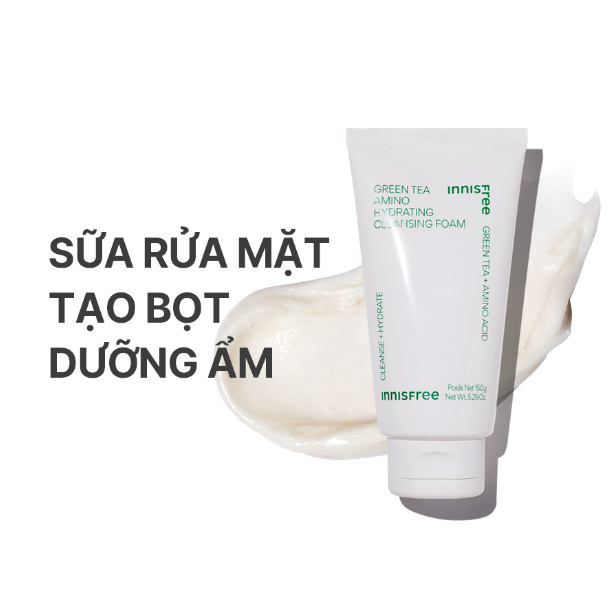 Sữa Rửa Mặt Innisfree Green Tea Amino Hydrating Cleansing Foam 150G