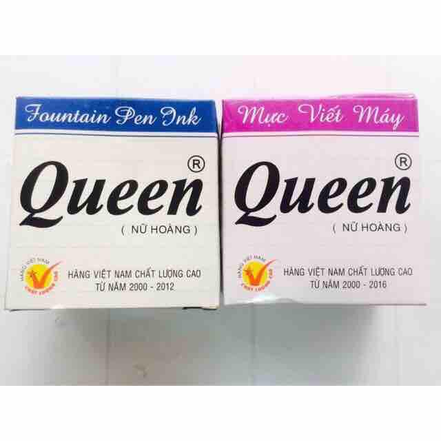 Mực viết máy Queen màu tím, xanh