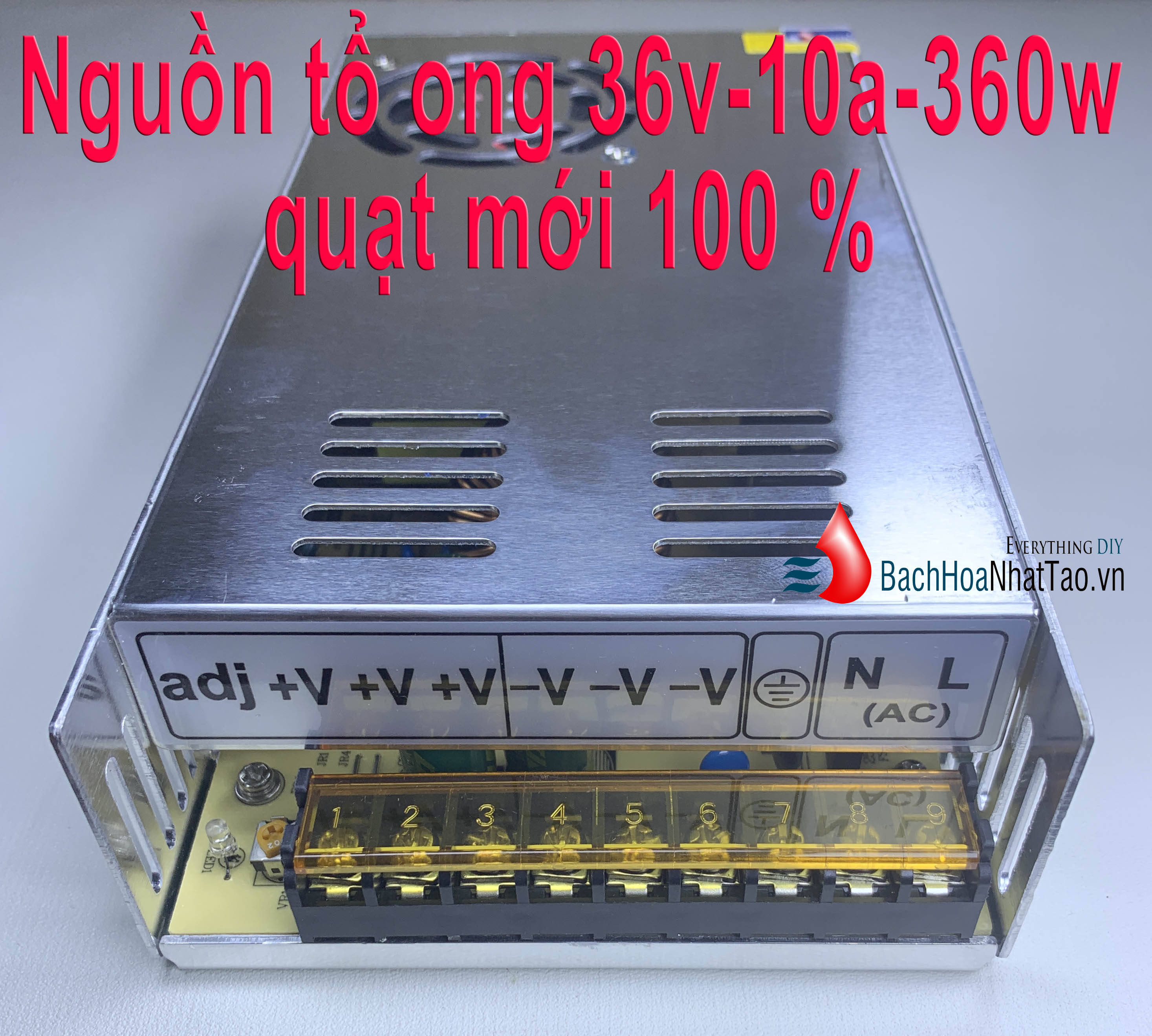 Nguồn tổ ong 36v 10a 360w quạt mới 100%