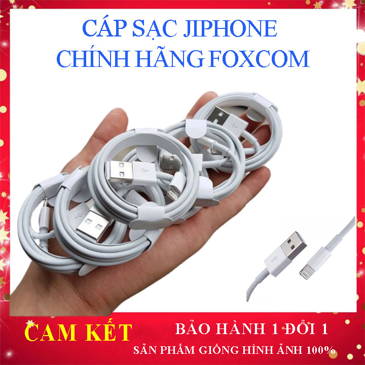Cáp sạc Iphone chính hãng Foxcom, dây sạt Lightning Fox.com , cap sat, day xạc ip chân dẹt dòng điện ổn định, sạc điện thoại chân dẹt.