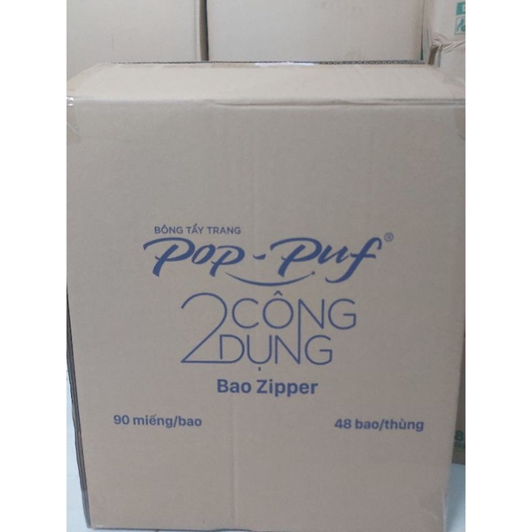 (TẶNG THÊM 30 MIẾNG) - Túi 90 miếng bông tẩy trang Pop puf 2 công dụng