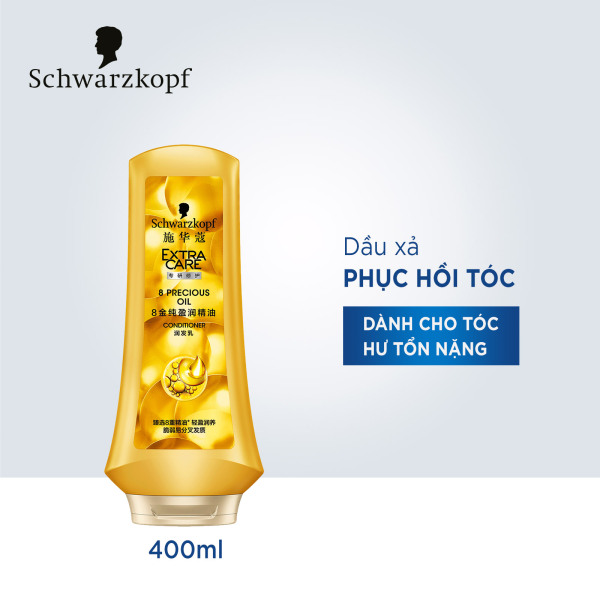Dầu xả phục hồi tóc hư tổn toàn diện Schwarzkopf Extra Care 8 Precious Oil Conditioner 400ml cao cấp
