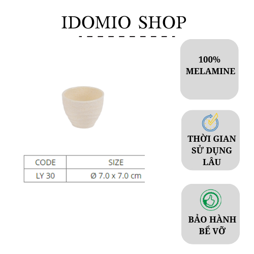 Ly Nhựa Melamine Vân Đá Kem- LY30