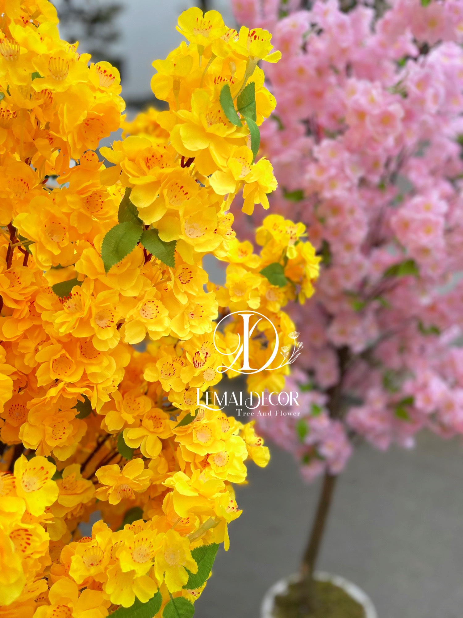 Hoa Đào Giả - Hoa Anh Đào 3 Nhánh ( Gía 1 cành)