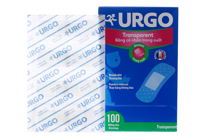 Băng cá nhân URGO trong (Hộp 100 miếng)