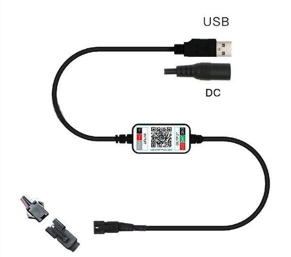 Bộ điều khiển dây đèn Led WS2811, WS2812B dùng App qua Bluetooth
