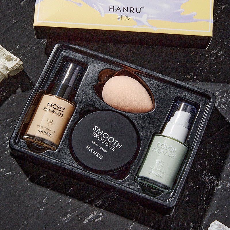 Set trang điểm pretty makeup hanru 4 món set trang điểm tiện dụng đa năng cho người mới bắt đầu