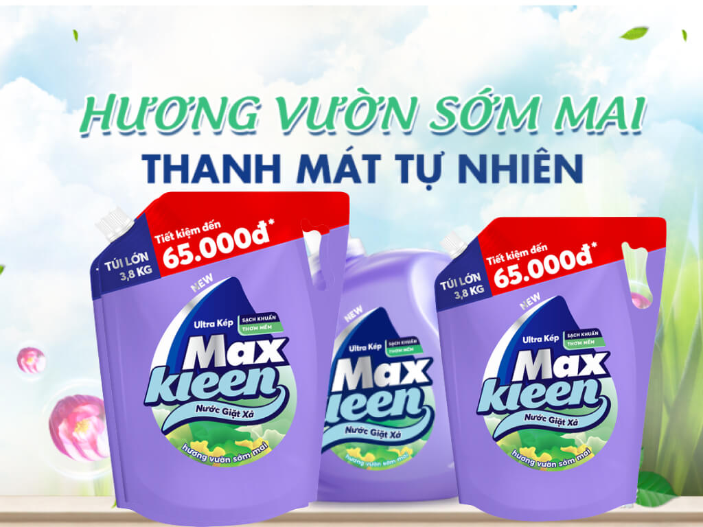 Nước giặt xả MaxKleen túi 3.8 lít