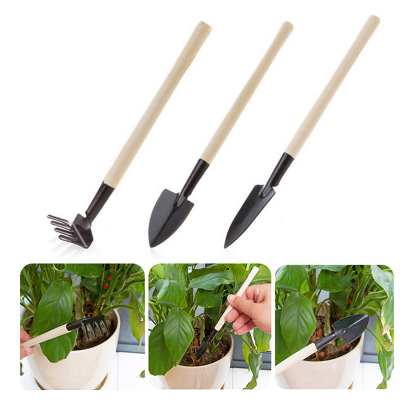 Bộ Dụng Cụ Làm Vườn Cán Gỗ - nhỏ