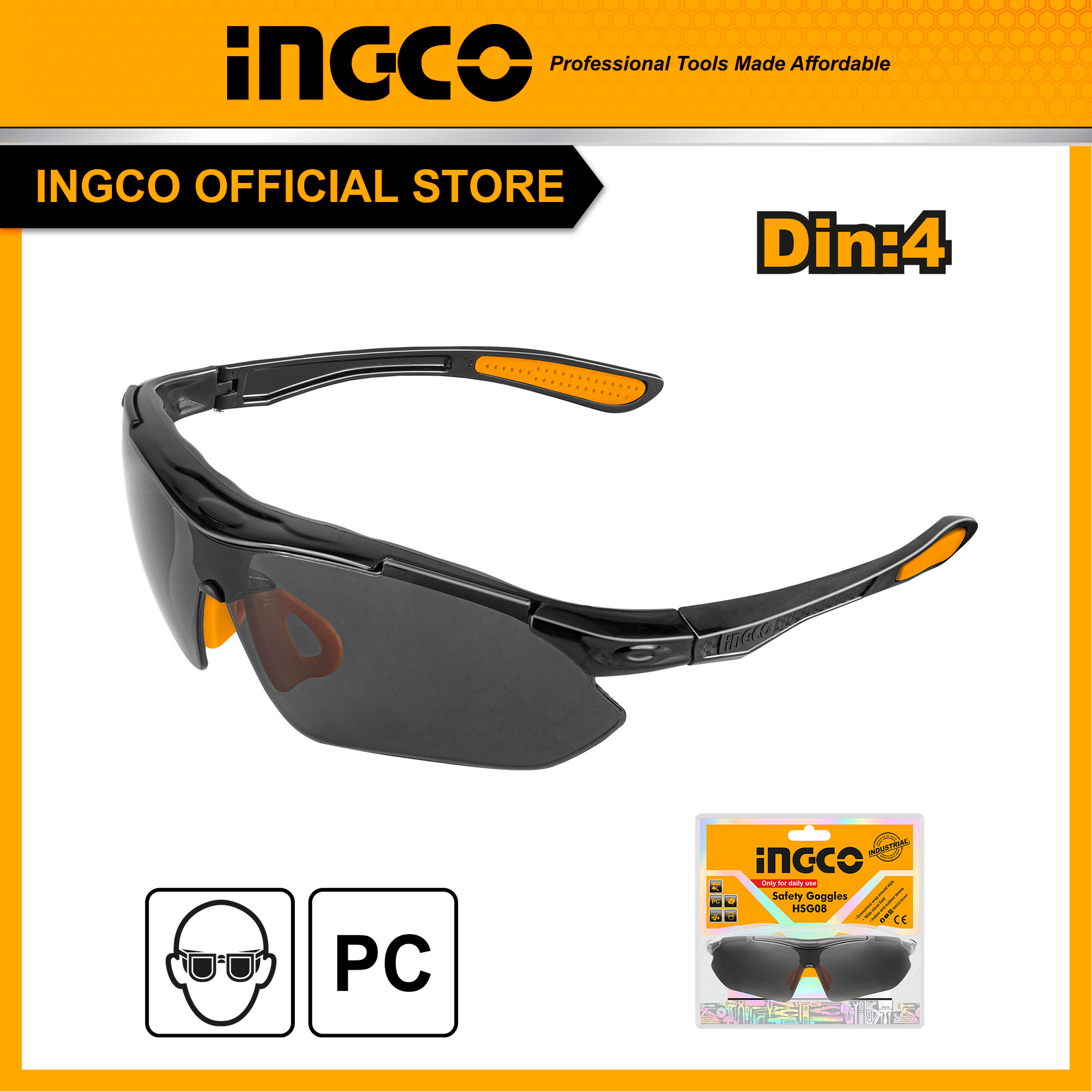 Kính bảo hộ mắt INGCO HSG08, HSG10